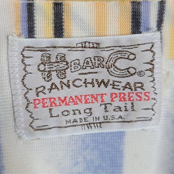 Vintage 70s Longtail H Bar C Pearl Snap Floral Butterful Dagger Collar Top - Picture 6 of 6